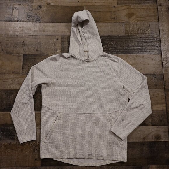 Lululemon At Ease Hoodie Men's Large Light Gray Textured - Picture 1 of 10